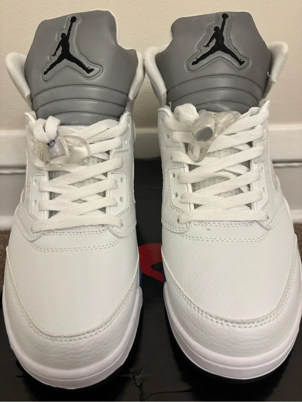 Air jordan 5 white metallic brand new  with box